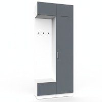 Набор мебели для прихожей "Марсель-201" МР 01-201 В2490 Ш1000 Г420 (ЛДСП Графит серый) Набор мебели для прихожей "Марсель-201" МР 01-201 В2490 Ш1000 Г420 (ЛДСП Графит серый)